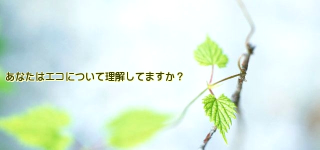 あなたはエコについて理解してますか？